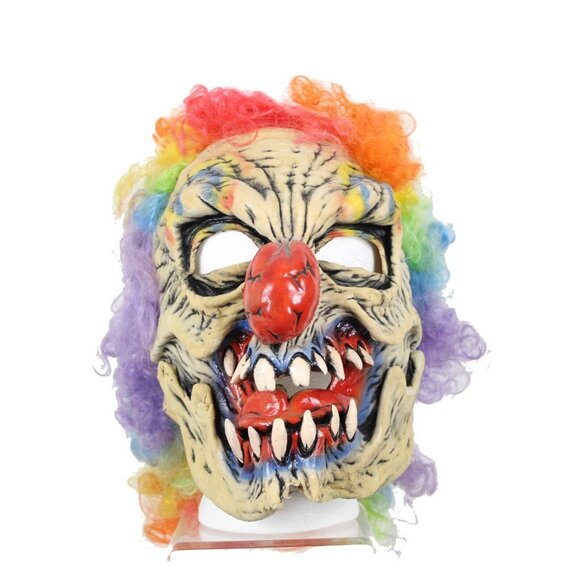 Something Studio 1990 BSS Clown AS IS Latex Painted Full Head Halloween Mask - Picture 1 of 16